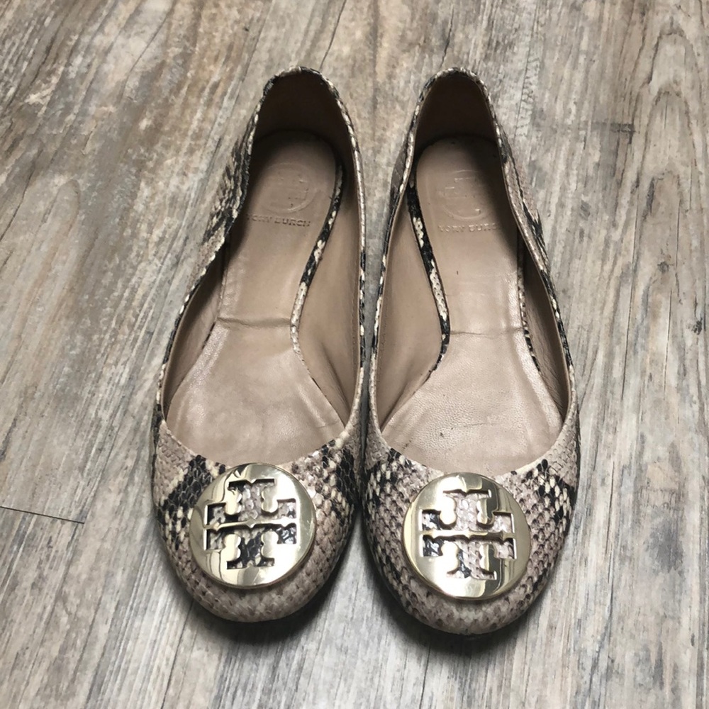 Tory Burch Minnie Snake Flats